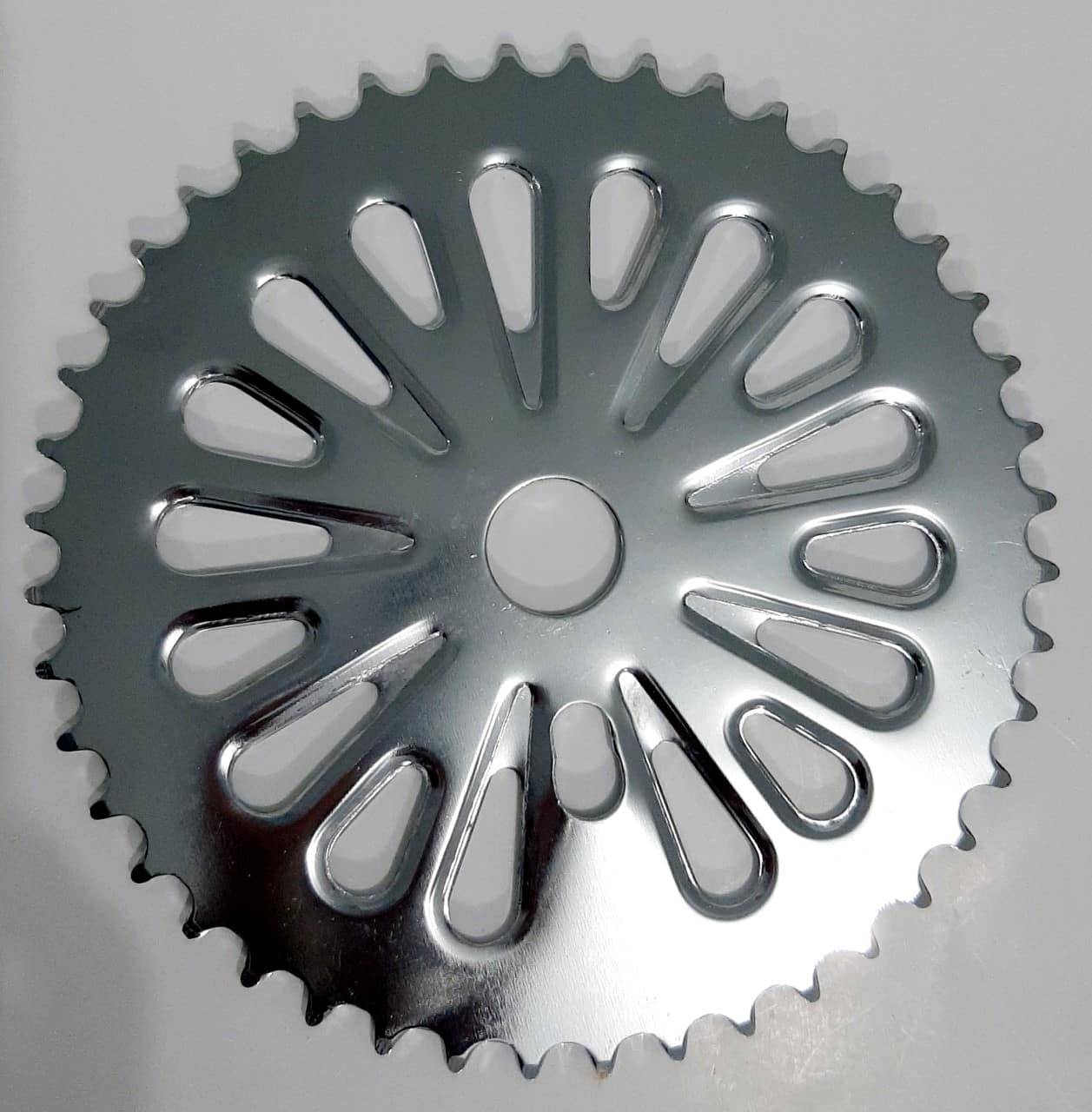 Coroa 44 Dentes Aço Cromada Flower